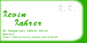 kevin kahrer business card